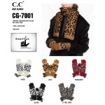 Wholesale c C CG Leopard print jacquard knit glove knit pom Polyester One fits m
